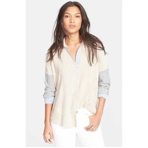 Free People Striped Button Up